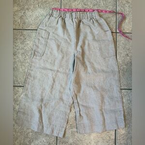 Natural Linen Crop Capri Pants